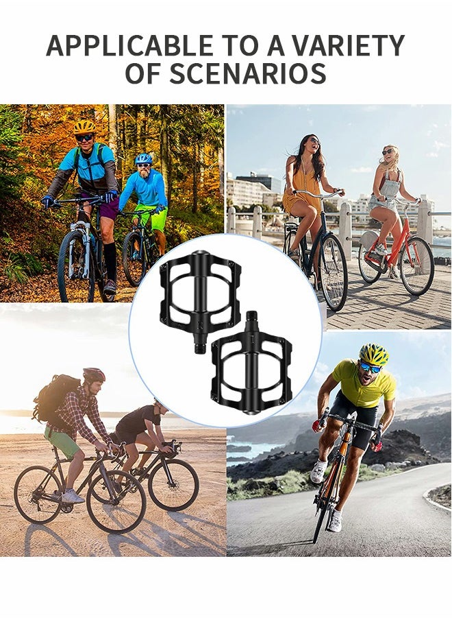 GROIC Mountain Bike Pedals Bicycle Flat Pedals Aluminum Alloy Bicycle Pedals Mountain Bike Bearing Pedals Bicycle Accessories  - Image 5