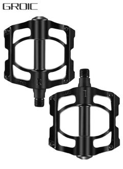 GROIC Mountain Bike Pedals Bicycle Flat Pedals Aluminum Alloy Bicycle Pedals Mountain Bike Bearing Pedals Bicycle Accessories  - Image 1