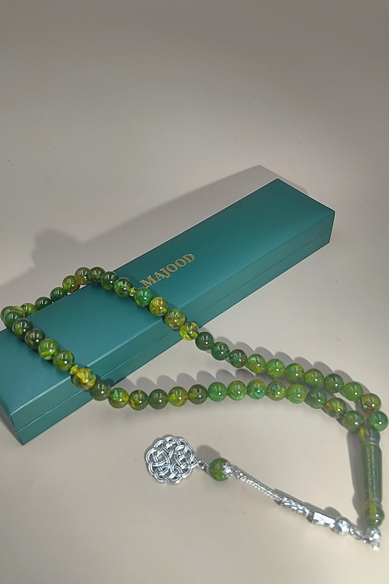 موجود 45 مسبحة صلاة من الراتنج الكهرماني/تسبيح/10 مم/للرجال والنساء - Image 3