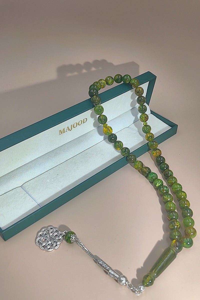 موجود 45 مسبحة صلاة من الراتنج الكهرماني/تسبيح/10 مم/للرجال والنساء - Image 4