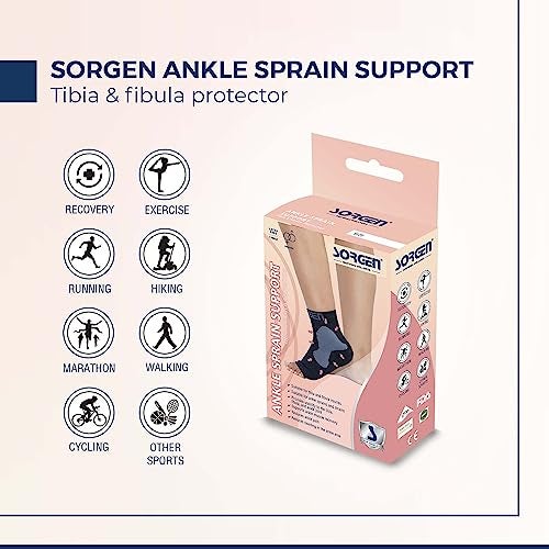 Sorgen Spandex Ankle Sprain Support Sleeve|Compression Sleeve For Tibia And Fibula Sprains|Ankle Sleeve And Protector For Ankle Pain Relief, Stability And Recovery (Large) - Image 5