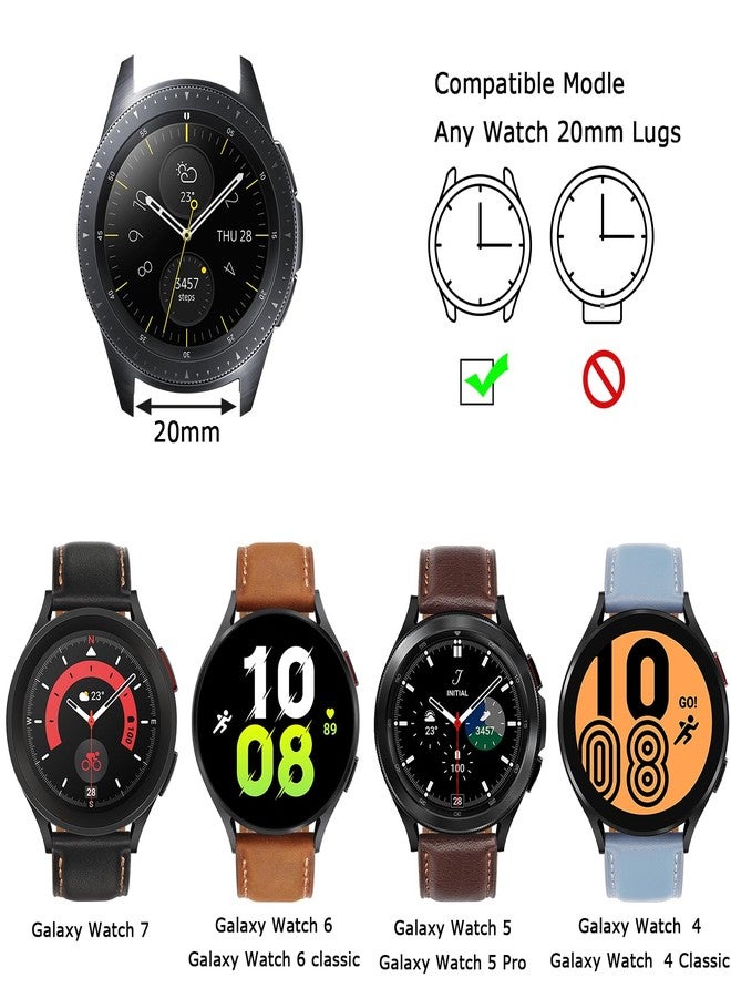 Tasikar Leather Bands Compatible with Samsung Galaxy Watch 47mm 7/6/5/4 Band/Watch 6 Classic 43mm 47mm/Watch 5 Pro Band, Genuine Leather Strap for Galaxy Watch 4 Classic/Watch 3, Dark Brown - Image 5