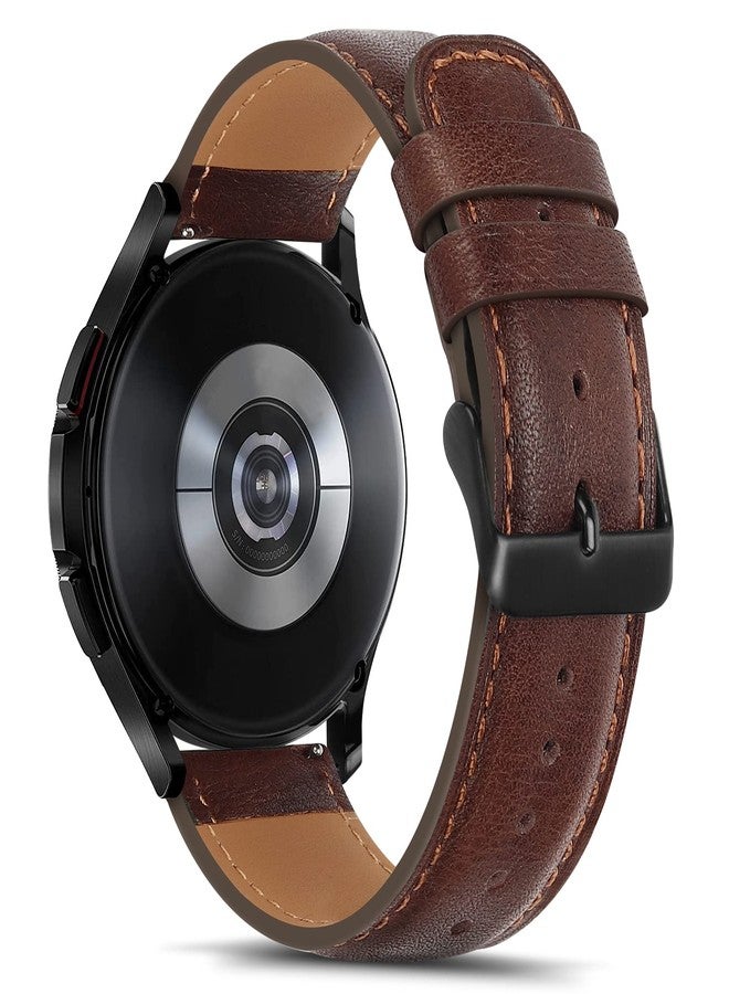 Tasikar Leather Bands Compatible with Samsung Galaxy Watch 47mm 7/6/5/4 Band/Watch 6 Classic 43mm 47mm/Watch 5 Pro Band, Genuine Leather Strap for Galaxy Watch 4 Classic/Watch 3, Dark Brown - Image 2