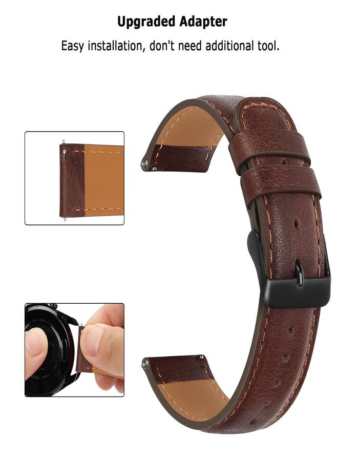 Tasikar Leather Bands Compatible with Samsung Galaxy Watch 47mm 7/6/5/4 Band/Watch 6 Classic 43mm 47mm/Watch 5 Pro Band, Genuine Leather Strap for Galaxy Watch 4 Classic/Watch 3, Dark Brown - Image 4