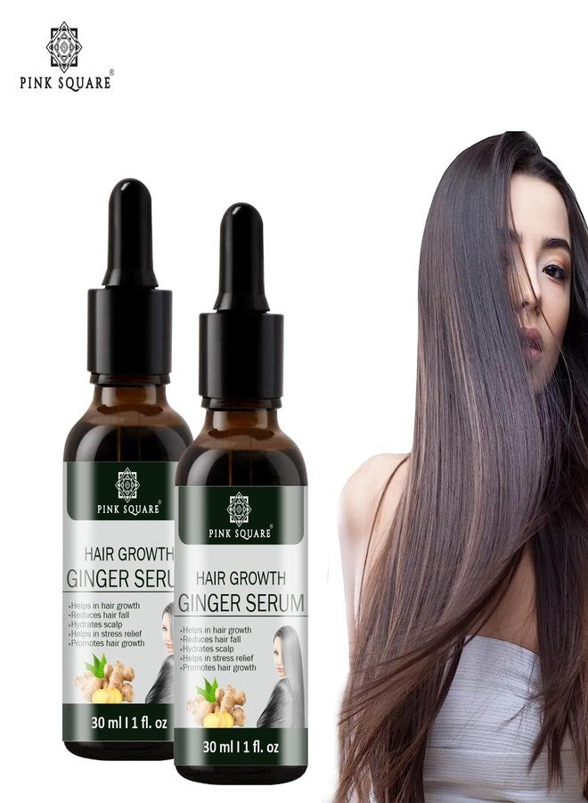 Pink Square Hair Growth Ginger Serum Reduce Hair Loss & Dandruff|Nourishes Hair Rashes Strength Hair Strands Pack of 3 of 30ML (90 ML) - Image 3