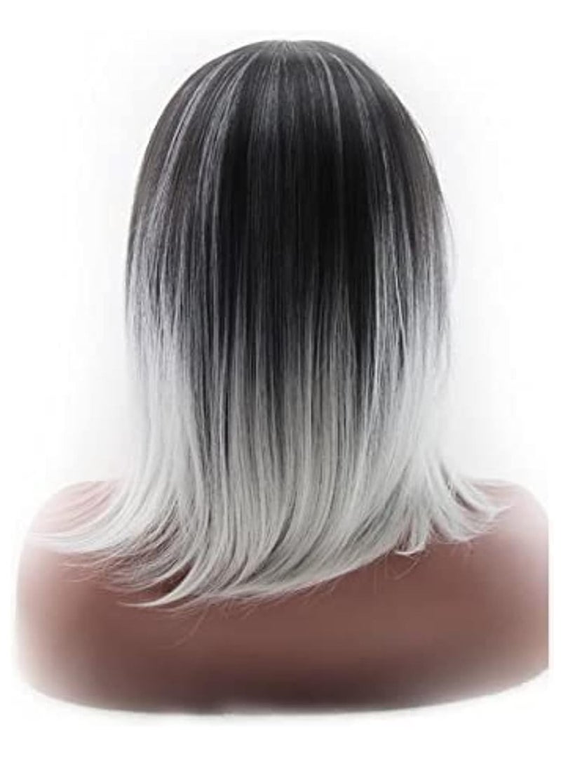 إستيل شعر مستعار بوبو مصنوع من الألياف المقاومة للحرارة للنساء، شعر مستعار كامل بمظهر طبيعي للاستخدام اليومي، رمادي داكن - Image 3