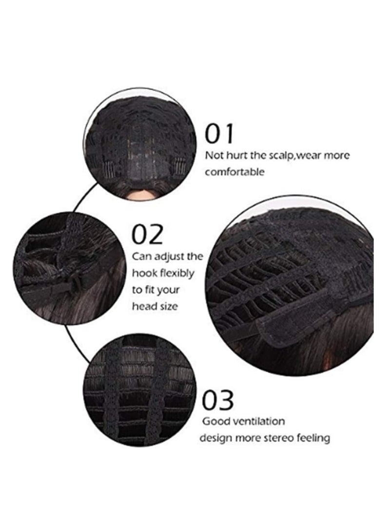 إستيل شعر مستعار بوبو مصنوع من الألياف المقاومة للحرارة للنساء، شعر مستعار كامل بمظهر طبيعي للاستخدام اليومي، رمادي داكن - Image 4