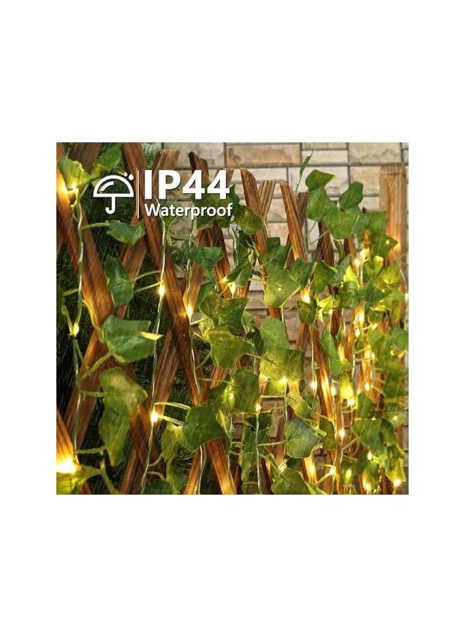 The Bros Solar Vine String Lights, 10M 100 LED Solar String Lights, 8 Modes Artificial Ivy Leaf Plants Vine Garland with Lights, Waterproof Ivy Lights for Outdoor Party Garden Fence Decor (10M 100LED)  - Image 5