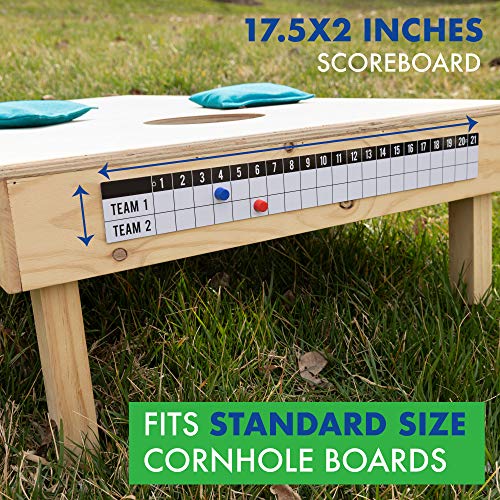 Barcaloo Cornhole Scoreboard Metal Decal 2 Pack with 4 Magnetic Score Keepers for Corn Hole Boards - Image 3