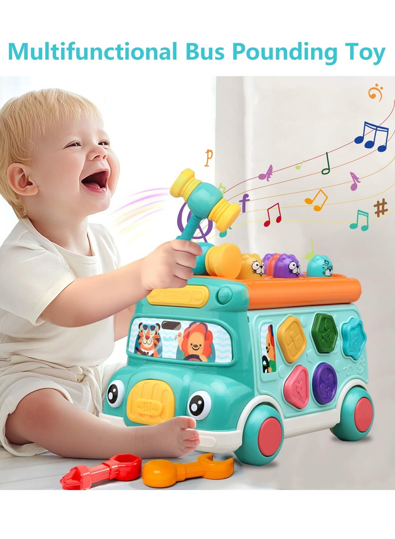 ديبتر حافلة ذكية تصطدم بالهامستر، ألعاب تعليمية للأطفال الصغار لعبة تعليمية تسحب على طول الحافلة لعبة غوفر للأولاد والبنات هدية عيد ميلاد - Image 1