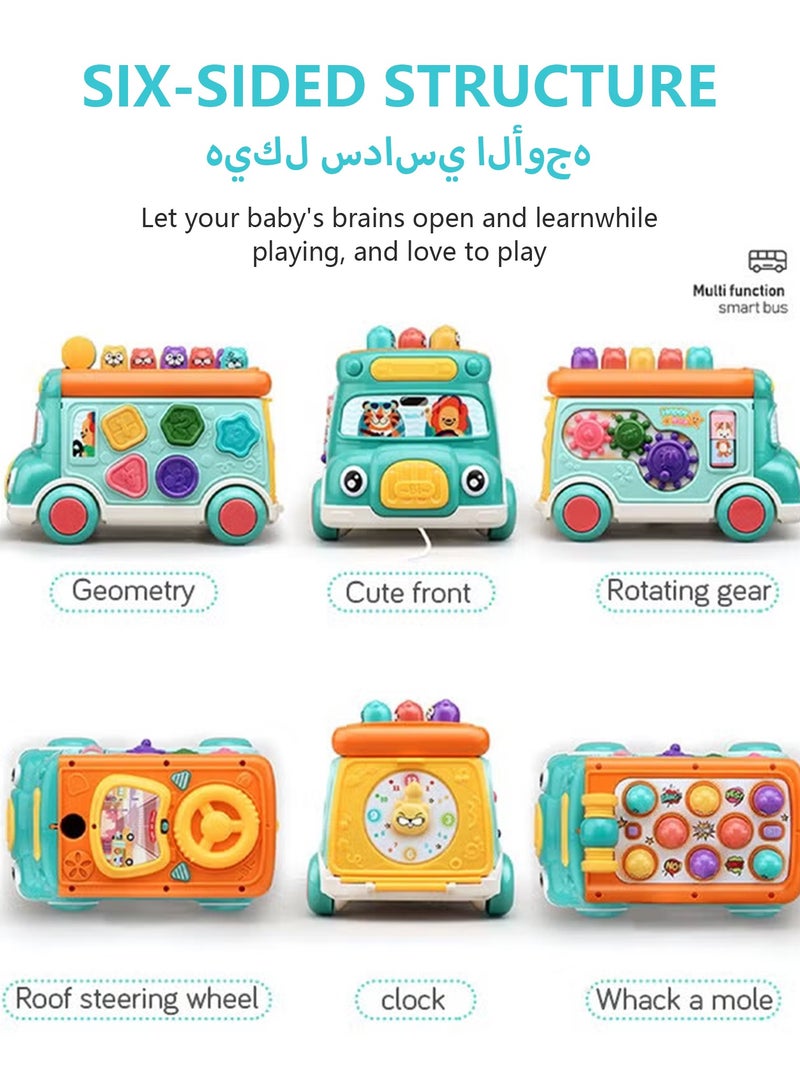 ديبتر حافلة ذكية تصطدم بالهامستر، ألعاب تعليمية للأطفال الصغار لعبة تعليمية تسحب على طول الحافلة لعبة غوفر للأولاد والبنات هدية عيد ميلاد - Image 2