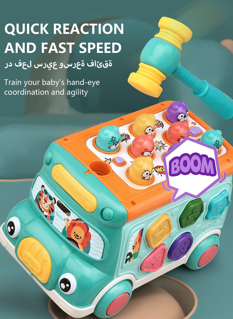 ديبتر حافلة ذكية تصطدم بالهامستر، ألعاب تعليمية للأطفال الصغار لعبة تعليمية تسحب على طول الحافلة لعبة غوفر للأولاد والبنات هدية عيد ميلاد - Image 4