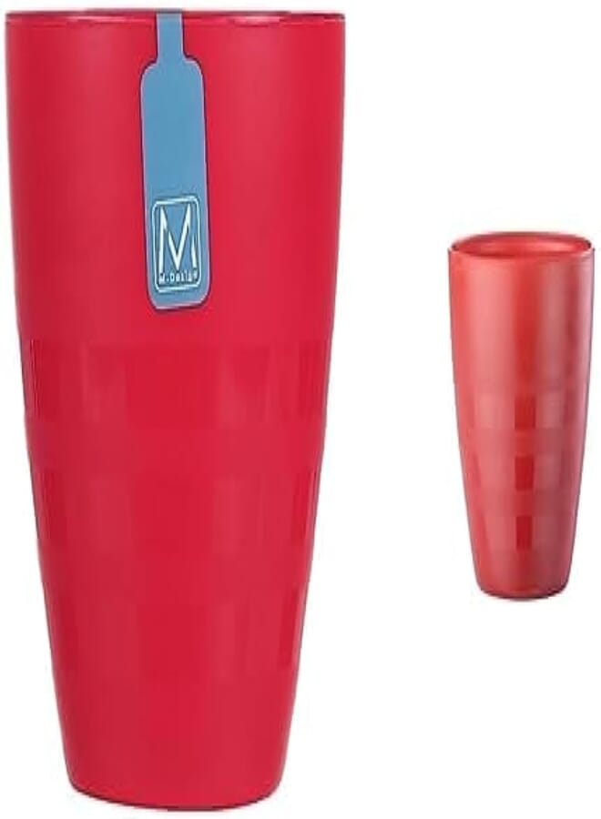 m-design Small cup (fuchsia) - 300ml + M-Design Small Plastic Cup - Microwave, Dishwasher, Food Safe & BPA Free (1, Red) 