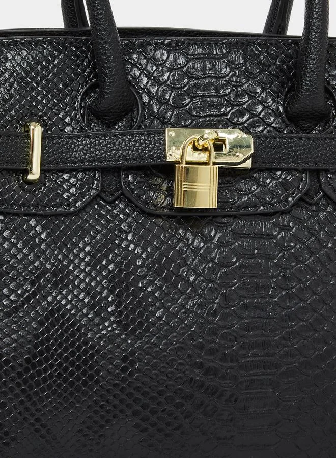 Styli Snakeskin Tote Bag with Dual Handles