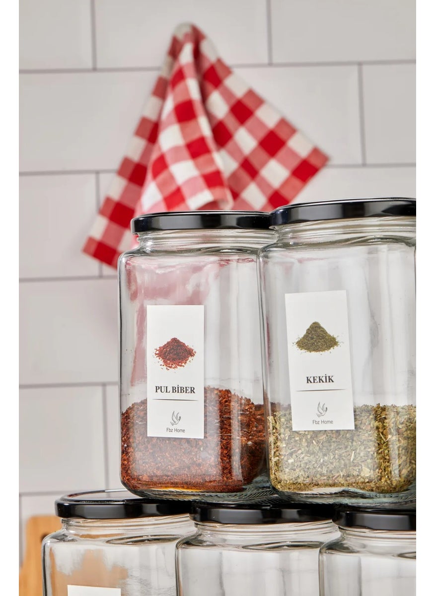 Fbz Home Labeled 12 Pieces 850 ml Glass Jar Set Storage Container  - Image 4