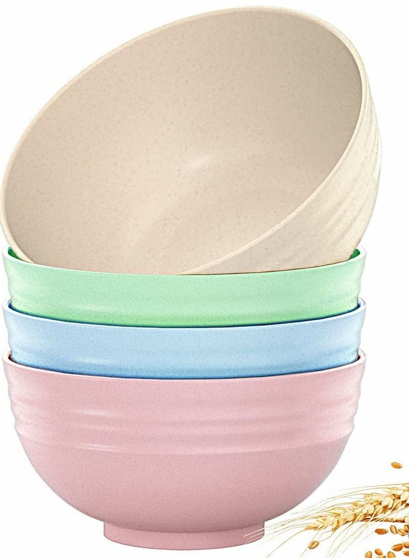 Y&D Unbreakable Cereal Bowls Reusable Fiber Lightweight Bowl Set of 4 BPA Free Dishwasher Microwave Safe Perfect for Rice Fruit Salad Pasta Noodles Soup Kids Children Toddler Adult - Image 1