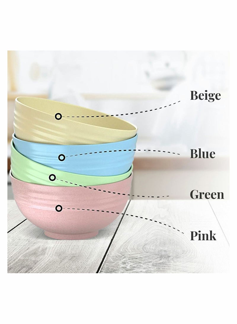 Y&D Unbreakable Cereal Bowls Reusable Fiber Lightweight Bowl Set of 4 BPA Free Dishwasher Microwave Safe Perfect for Rice Fruit Salad Pasta Noodles Soup Kids Children Toddler Adult - Image 5