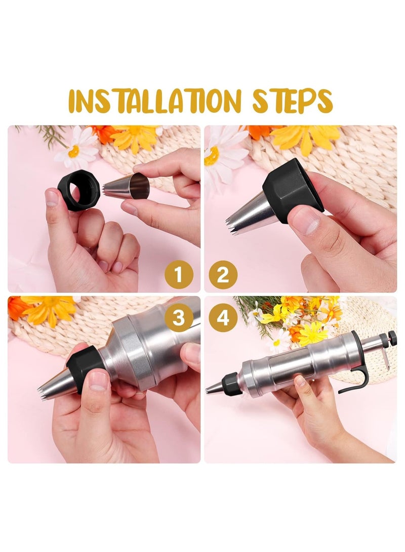 general Cake Decorating Kit with Piping Bag and Tip Set, Stainless Steel Cake Decorating Tools 6-Piece Piping Nozzle Set for Frosting and Decorating Cake Frosting Tools for DIY Cake Decorating and Baking Supplies - Image 4