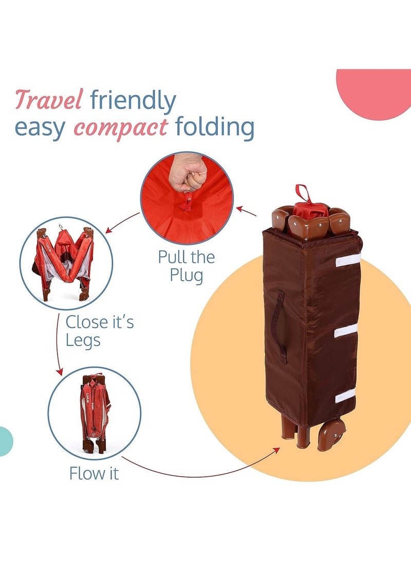 Everything For Kids Portable Baby Bed Travel Cot And Playpen - Quick Foldable with Carrying Bag 120x60cm - Image 4