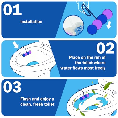 SCENTORINI 4-in-1 Toilet Bowl Cleaner Rim Hanger, Hanging Automatic Toilet Bowl Freshener, 4 Ocean & 4 Lavender Scent, Toilet Bowl Cleaning Balls Long-Lasting up to 30 Days - Image 5