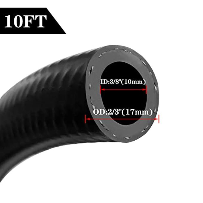 Fitvell 3/8 Inch ID Fuel Line Hose 10FT NBR Rubber Push Lock Fuel Hose 300PSI for Automotive Fuel Systems Engines - Image 5