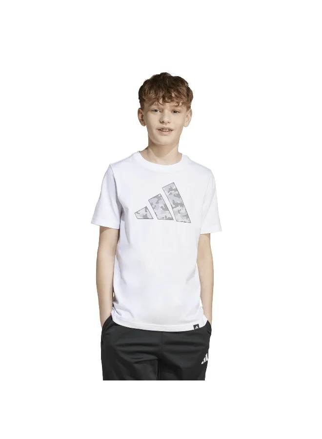 Adidas J Camo T White Training T-Shirts For Junior 7-8Y