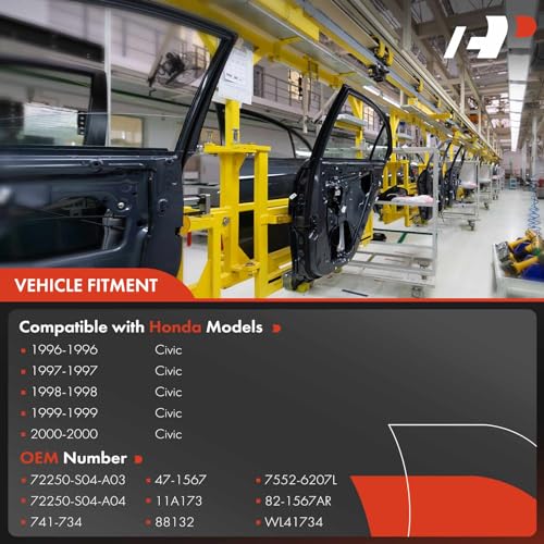 A-Premium Power Window Regulator with Motor Compatible with Honda Civic 1996-2000 Front Left Driver Side - Image 3