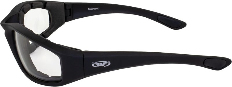 Global Vision Kickback Motorcycle Glasses - Black Frame with Clear Lens - Image 4