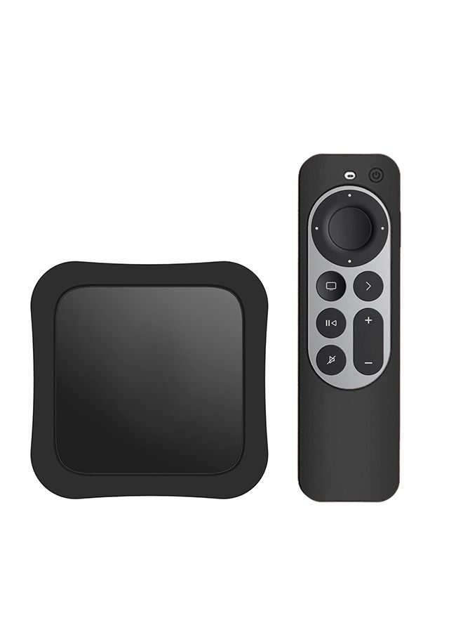 O Ozone Case for Apple TV 2021 2nd Generation Remote Sleeves With TV Box Case Skin Black  - Image 1