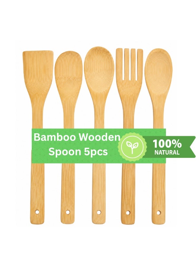 Bamboo Kitchen Utensil Set, 5 Pieces - Image 1