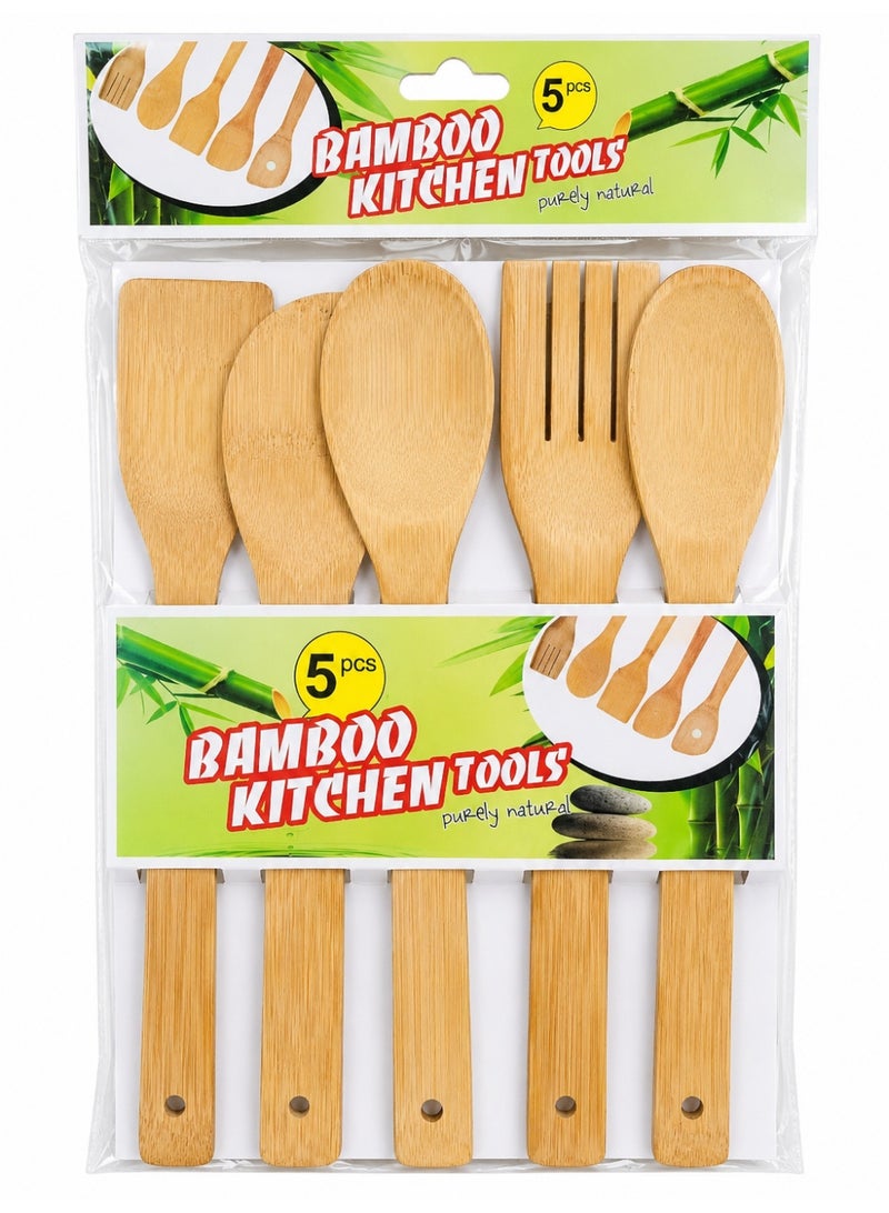 Bamboo Kitchen Utensil Set, 5 Pieces - Image 5
