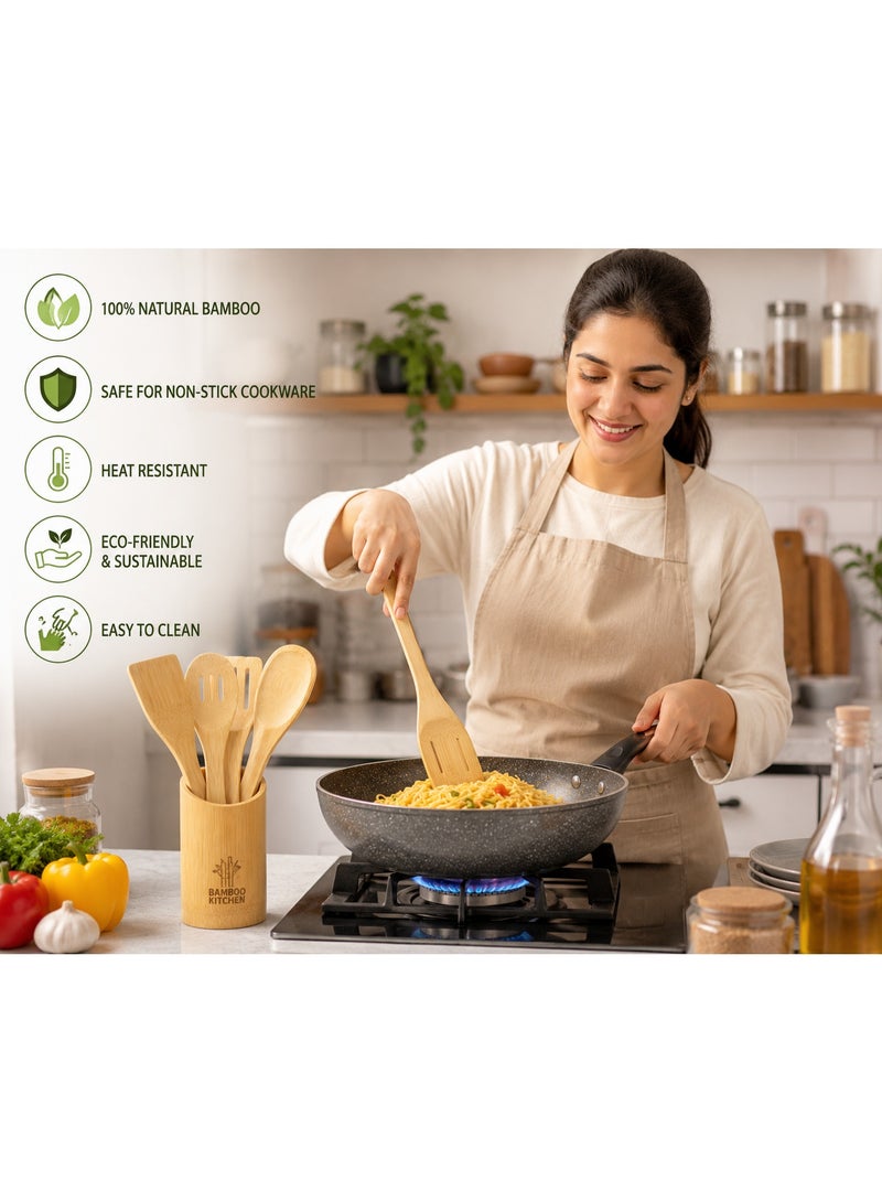 Bamboo Kitchen Utensil Set, 5 Pieces - Image 3