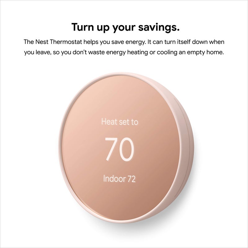 Google Nest Thermostat - Smart Thermostat for Home - Programmable Wifi Thermostat - Sand - Image 2