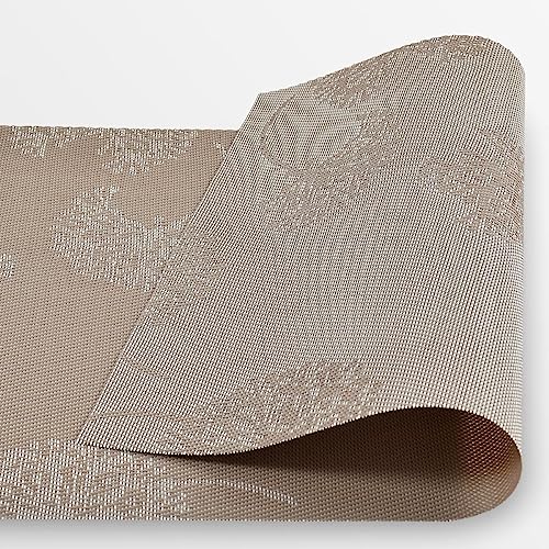 Yellow Weaves 4 PVC Dining Table Placemats with 1 Runner (30 X 135 CM), Set of 5 - Beige - Image 3