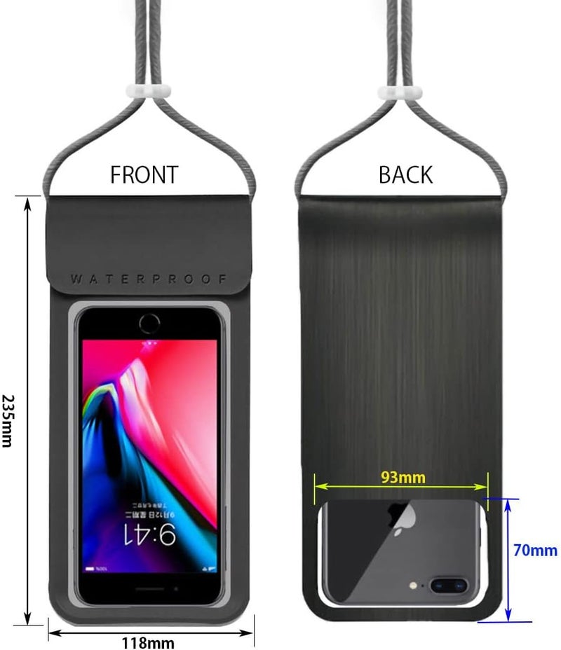 Baitoo Waterproof Phone Pouch,IPX8 Waterproof Phone Case Bag Holder for iPhone 14 Pro Max/14 Plus/13/13 Pro Max/12/12 Pro Max/11/11 Pro Max/Xs Max/XR Samsung up to 6.9" for Kayaking Swimming(Black) - Image 2