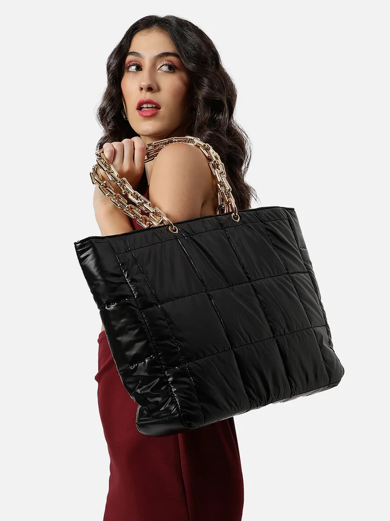 Haute Sauce Masquerade Quilted Black Tote Bag
