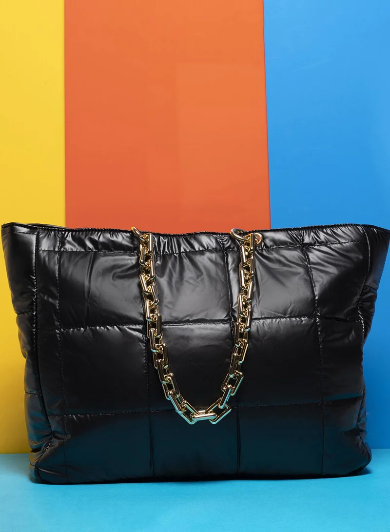 Haute Sauce Masquerade Quilted Black Tote Bag