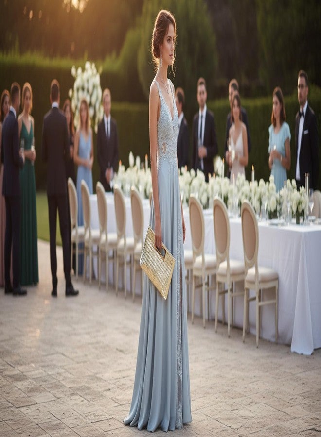 IXEBELLA Dressy Woven PU Leather Small Handbag, Fashion Women Party Clutch Purse, Formal Bag for Wedding, Prom, Cocktail (Light Gold-woven) - Image 2