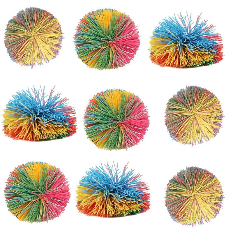 Estimable 16 PCS Sensory Fidget Stringy Balls Multicolor Soft Rubber Bouncy Stress Balls Pull Stretch Elastic Ball Toy Rainbow Fidget Party Favors - Image 2