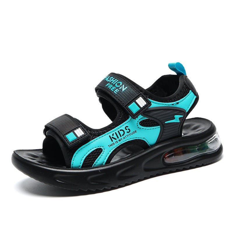 Boys Sandals Air Cushion Children Open Toe Sandals Boys 2024 Summer Primary School Students Soft Bottom Non-Slip Beach Sandals - Image 1