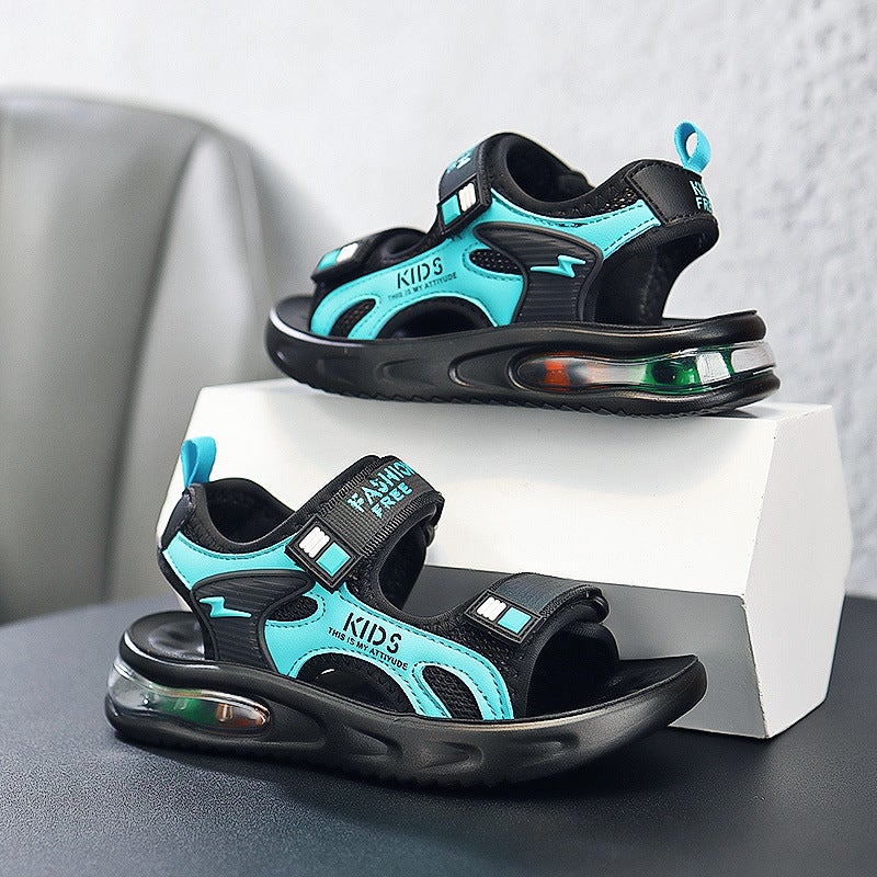 Boys Sandals Air Cushion Children Open Toe Sandals Boys 2024 Summer Primary School Students Soft Bottom Non-Slip Beach Sandals - Image 2