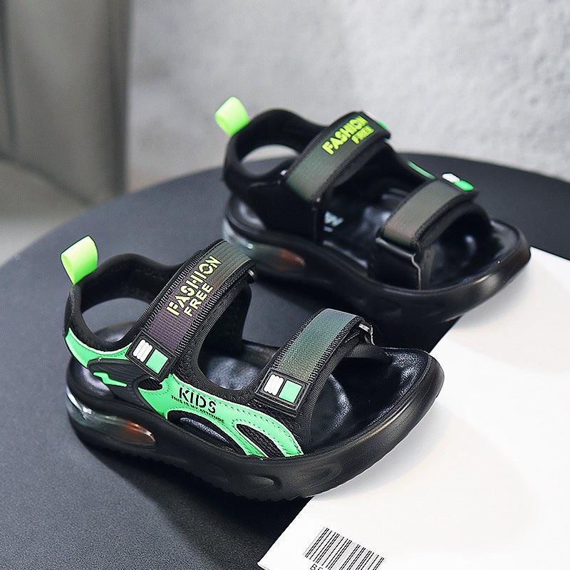 Boys Sandals Air Cushion Children Open Toe Sandals Boys 2024 Summer Primary School Students Soft Bottom Non-Slip Beach Sandals - Image 3