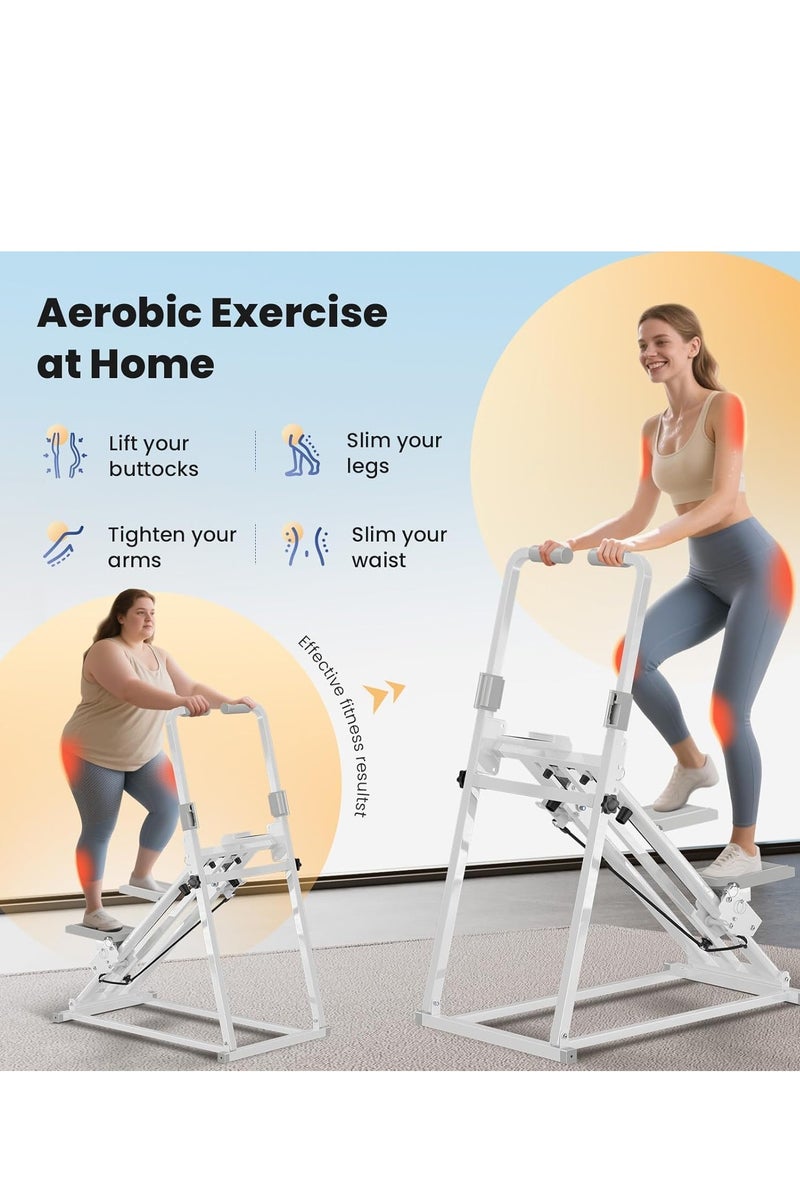 0TO1 TECH Foldable Stair Stepper Machine for Home Gym, Cardio Climber with LCD Step Counter, Stepper Exercise with Non-Slip Pedals & Handbar,Compact Vertical Stepping Exercise Equipment for Legs & Glutes - Image 2