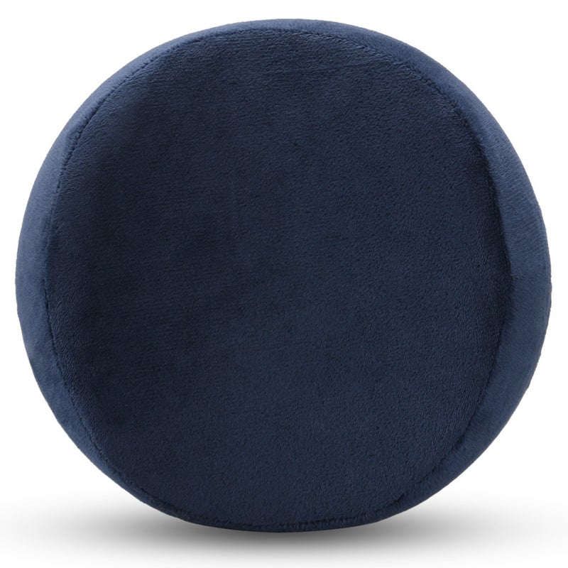 Memory Foam Orthopedic Leg Pillow round navy blue flannel