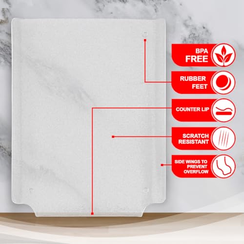 Better Houseware Acrylic Cutting Board with Counter Lip & Side Wings - 14.5” x 19” - Non-Slip Rubber Feet, BPA-Free, Scratch Resistant, Lightweight, Pebble Acrylic Finish, Kitchen Counter Protector - Image 4
