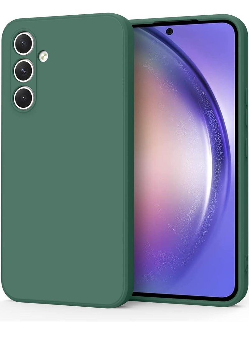 إلترازون Dark Green Soft Silicone Case for Samsung Galaxy A54 5G – 6.4-Inch, Military Grade Drop Protection, Anti-Scratch Microfiber Lining - Image 1