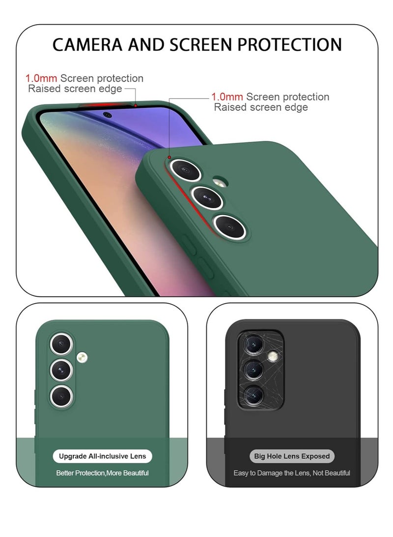 إلترازون Dark Green Soft Silicone Case for Samsung Galaxy A54 5G – 6.4-Inch, Military Grade Drop Protection, Anti-Scratch Microfiber Lining - Image 2