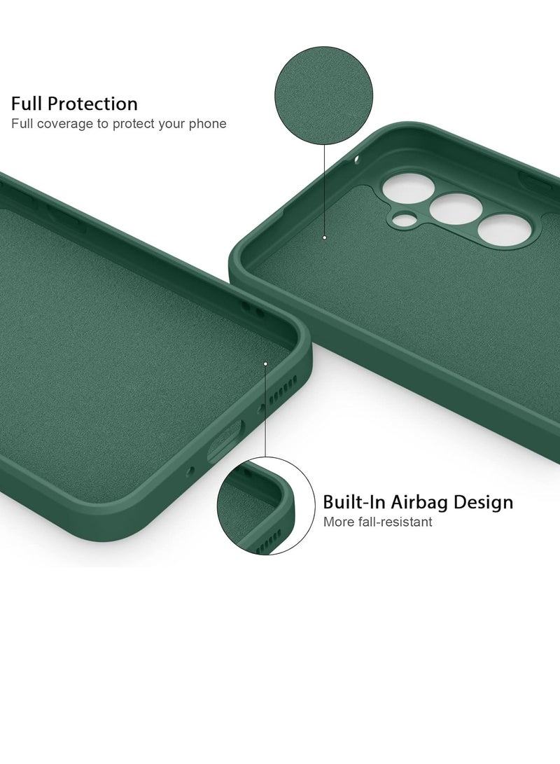 إلترازون Dark Green Soft Silicone Case for Samsung Galaxy A54 5G – 6.4-Inch, Military Grade Drop Protection, Anti-Scratch Microfiber Lining - Image 4