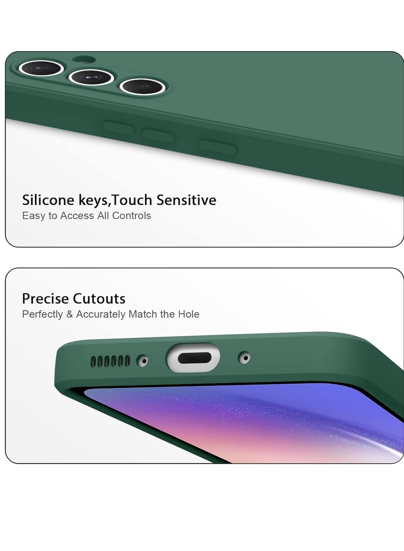 إلترازون Dark Green Soft Silicone Case for Samsung Galaxy A54 5G – 6.4-Inch, Military Grade Drop Protection, Anti-Scratch Microfiber Lining - Image 3