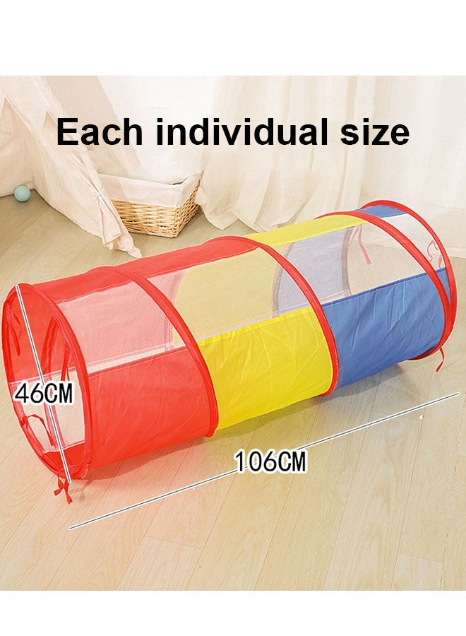 Portable 3 in 1 Foldable Pop Up Indoor Outdoor Play Tent with Tunnel and Ball Pool for Kids - Image 2